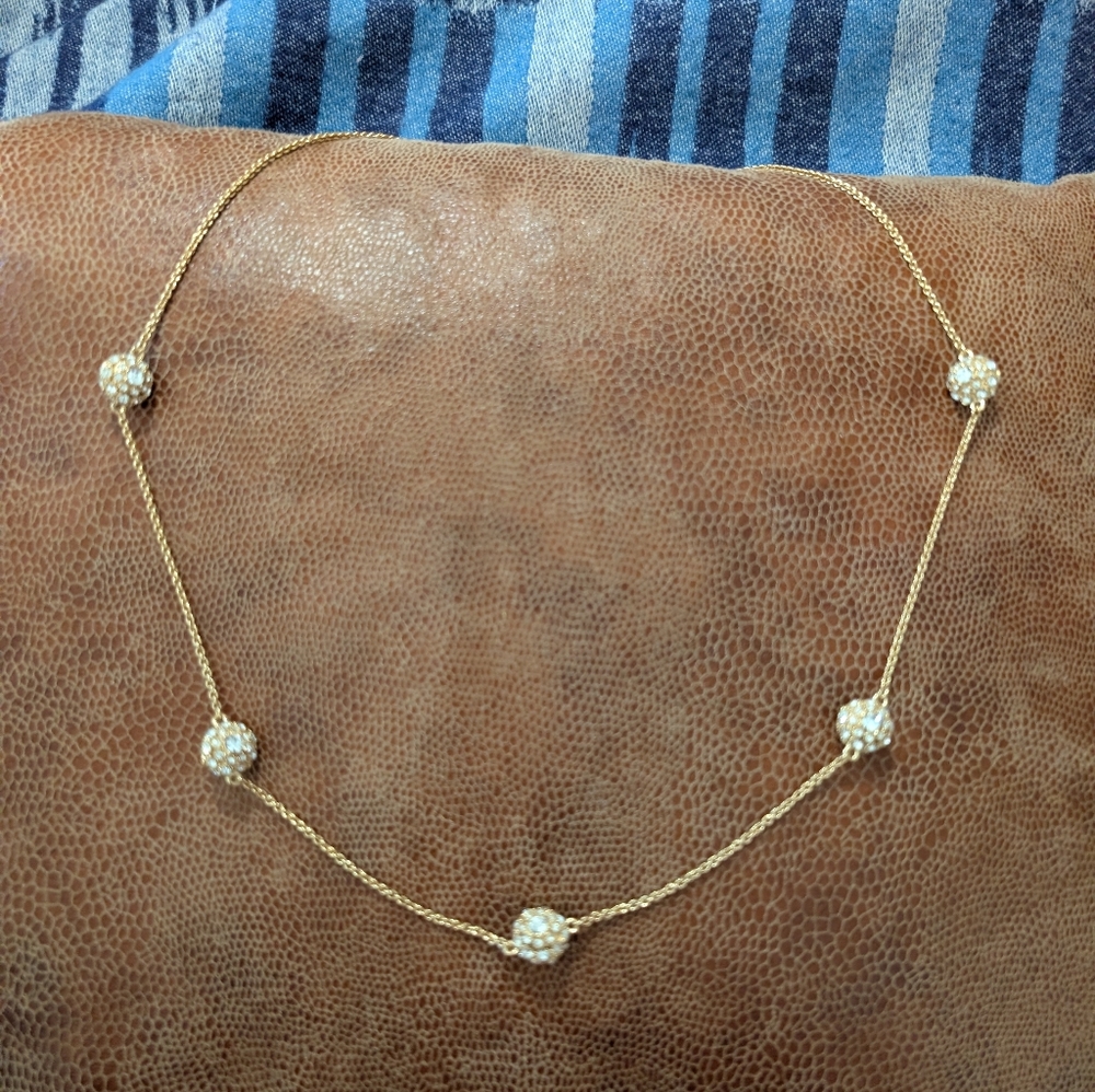 EUC: kate spade Gold-tone Necklace with Crystal Pave Bead Accents: REDUCED!